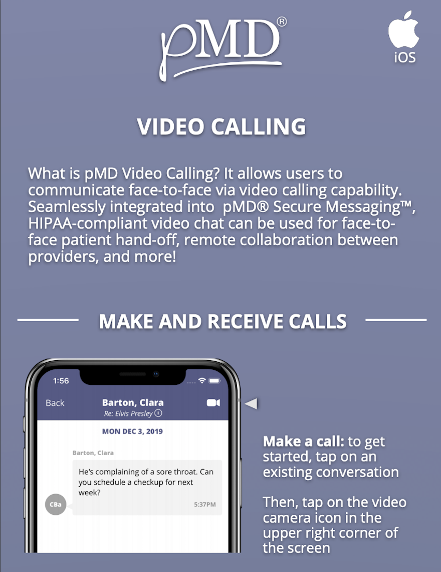 pMD Video Call Guide iOS