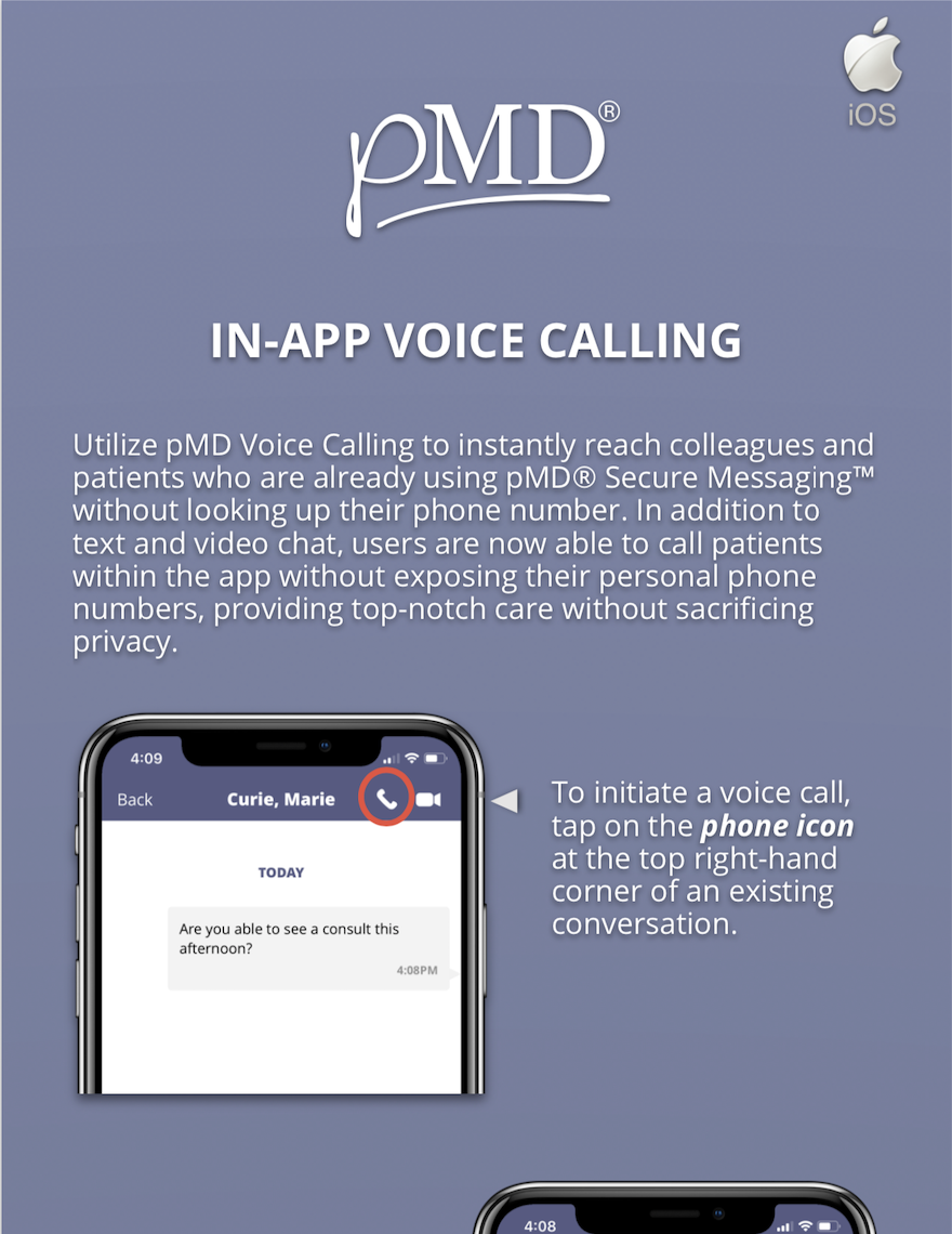 pMD Voice Calling iOS